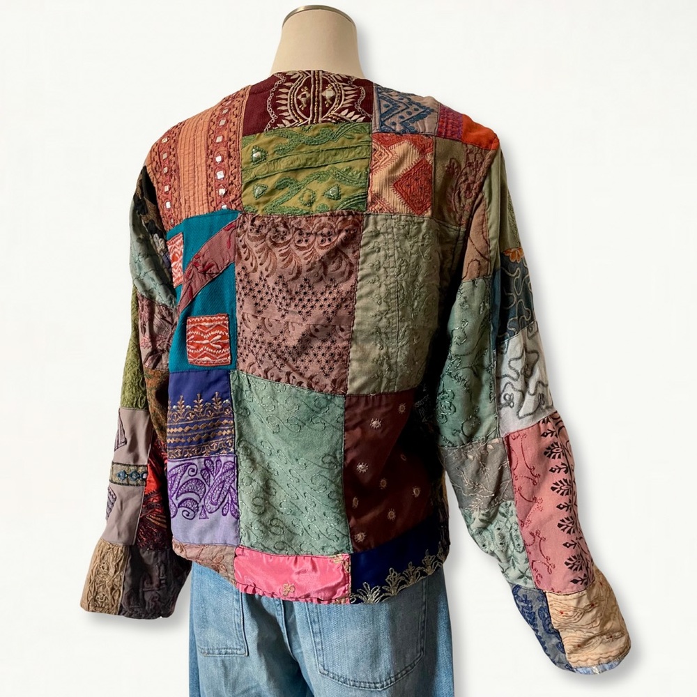 Colorful Quilted Patchwork Jacket Scared Threads … - image 8
